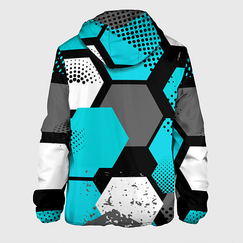 Мужская куртка Шестиугольники абстрактный фон / 3D-Белый – фото 2