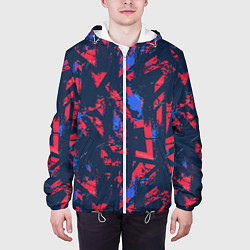 Куртка с капюшоном мужская Спортивный абстрактный фон, цвет: 3D-белый — фото 2