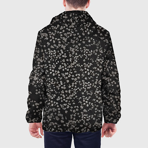 Мужская куртка Цветочки вишни / 3D-Черный – фото 4
