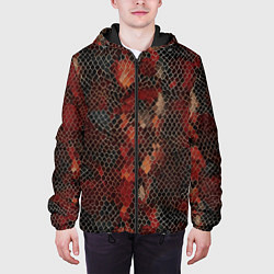 Куртка с капюшоном мужская Кожа змея, цвет: 3D-черный — фото 2