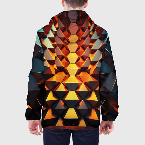 Мужская куртка Объемные кубы полигон / 3D-Черный – фото 4