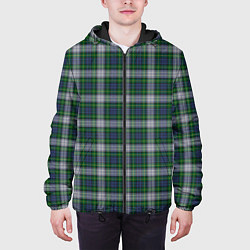 Куртка с капюшоном мужская Клетка зеленая, цвет: 3D-черный — фото 2
