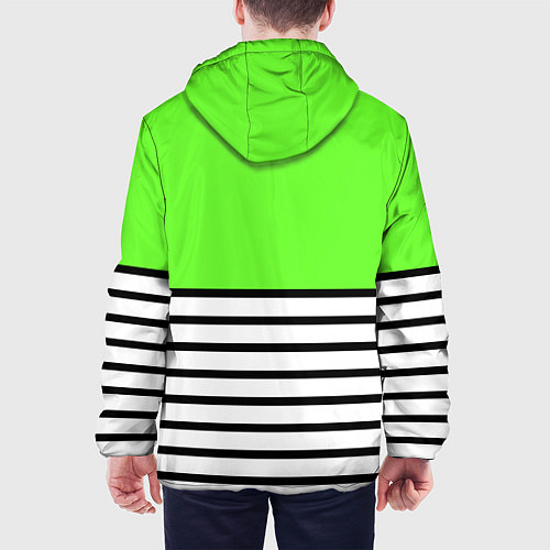 Мужская куртка Полосатый ярко-салатовый / 3D-Черный – фото 4