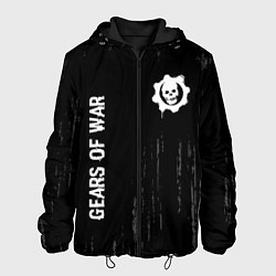 Мужская куртка Gears of War glitch на темном фоне: надпись, симво