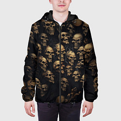 Куртка с капюшоном мужская Черепная вечеринка, цвет: 3D-черный — фото 2