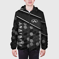 Куртка с капюшоном мужская Infiniti - черный металл, цвет: 3D-черный — фото 2