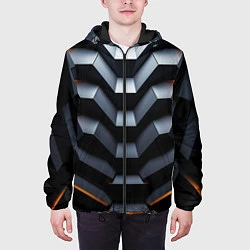 Куртка с капюшоном мужская Объемная конструкция, цвет: 3D-черный — фото 2
