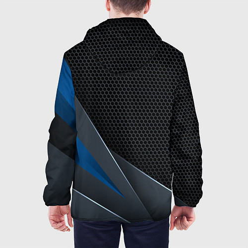 Мужская куртка Фольцваген - синяя броня / 3D-Черный – фото 4