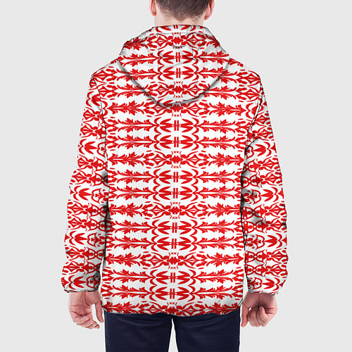 Мужская куртка Красно-белый батик / 3D-Черный – фото 4
