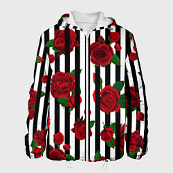 Мужская куртка Полосы и красные розы
