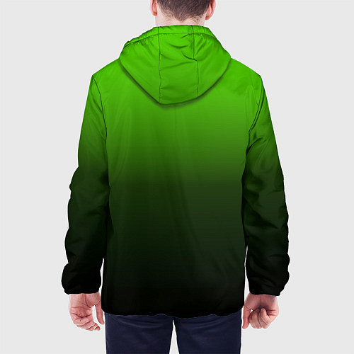 Мужская куртка Градиент ядовитый зеленый - черный / 3D-Черный – фото 4