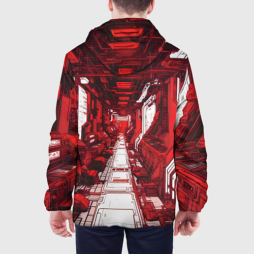 Мужская куртка Красная комната киберпанк / 3D-Черный – фото 4
