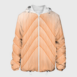 Куртка с капюшоном мужская Полосатый оранжевый градиент, цвет: 3D-белый