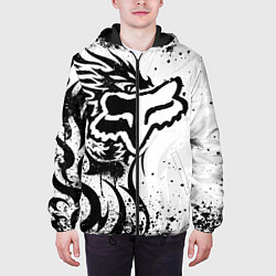 Куртка с капюшоном мужская Fox motocross - белый дракон, цвет: 3D-черный — фото 2