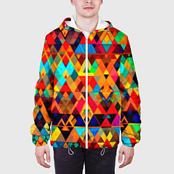 Куртка с капюшоном мужская Абстрактный разноцветный, цвет: 3D-белый — фото 2