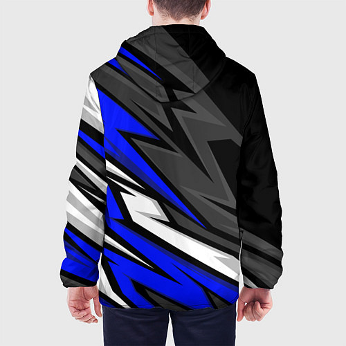 Мужская куртка Volkswagen - Синяя абстракция / 3D-Черный – фото 4