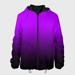 Куртка с капюшоном мужская Градиент фиолетово-чёрный, цвет: 3D-черный