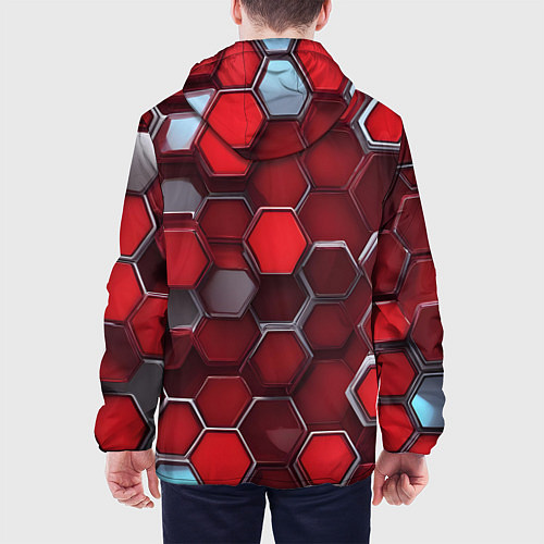 Мужская куртка Cyber hexagon red / 3D-Черный – фото 4