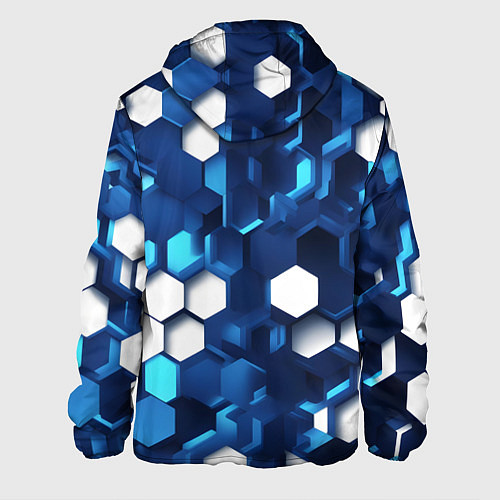 Мужская куртка Cyber hexagon Blue / 3D-Черный – фото 2