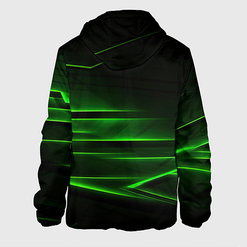 Мужская куртка Green lines abstract / 3D-Белый – фото 2