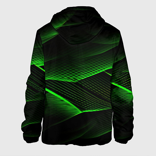 Мужская куртка Зеленые абстрактные полосы / 3D-Белый – фото 2