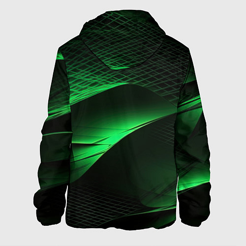 Мужская куртка Зеленая абстракция фон / 3D-Белый – фото 2