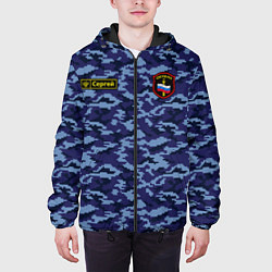 Куртка с капюшоном мужская Камуфляж охрана - Сергей, цвет: 3D-черный — фото 2