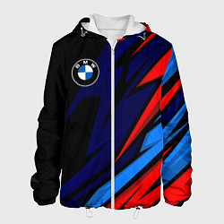 Куртка с капюшоном мужская BMW - m colors and black, цвет: 3D-белый