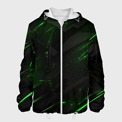 Мужская куртка Dark black green abstract