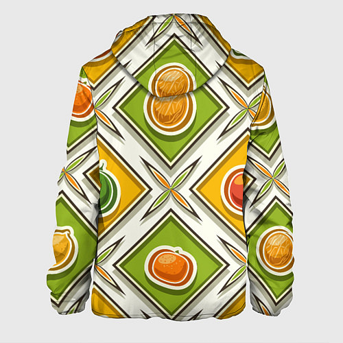 Мужская куртка Fruits and berries pattern / 3D-Черный – фото 2