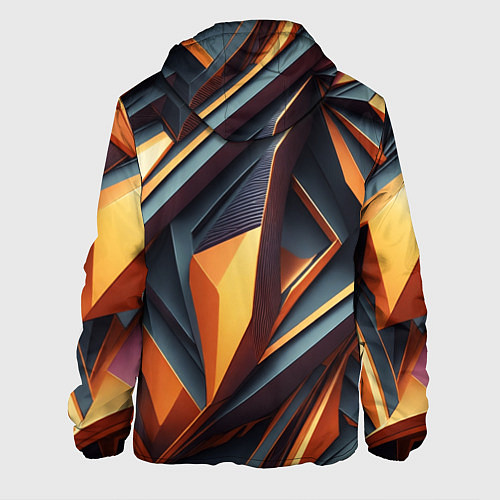 Мужская куртка Разноцветная 3D геометрия узоров метавселенной / 3D-Белый – фото 2