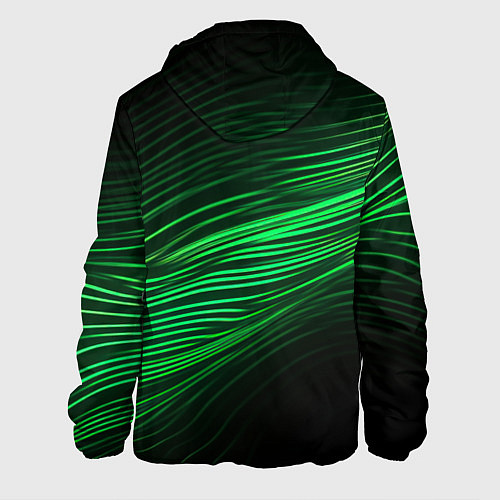 Мужская куртка Green neon lines / 3D-Белый – фото 2