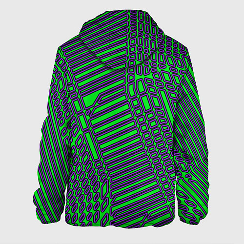 Мужская куртка Кибер сеть ЗелёныйФиолетовый / 3D-Черный – фото 2