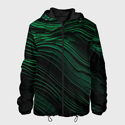 Куртка с капюшоном мужская Dark green texture, цвет: 3D-черный