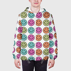 Куртка с капюшоном мужская Smiley face, цвет: 3D-белый — фото 2