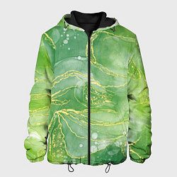 Мужская куртка Абстрактный зеленый мрамор с золотым