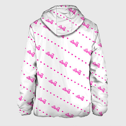 Мужская куртка Барби паттерн - логотип и сердечки / 3D-Белый – фото 2