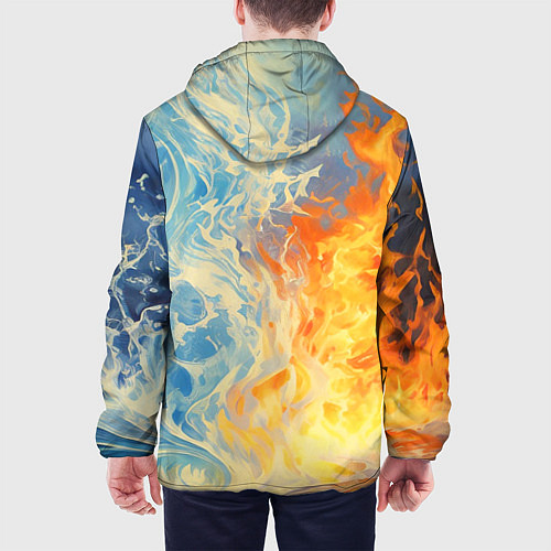 Мужская куртка Вода и пламя абстракция / 3D-Черный – фото 4