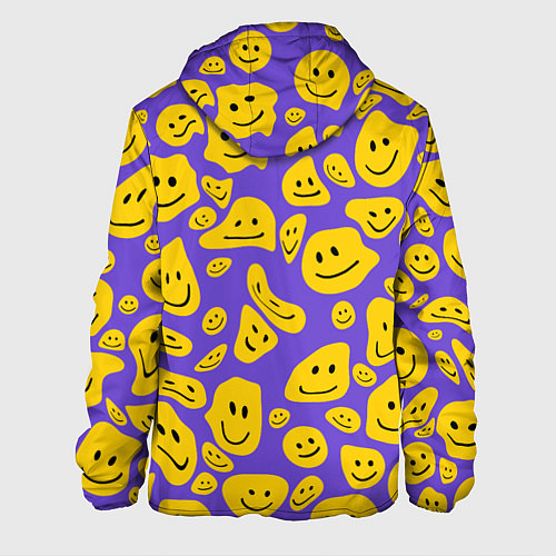 Мужская куртка Расплывшийся смайлик на фиолетовом / 3D-Белый – фото 2