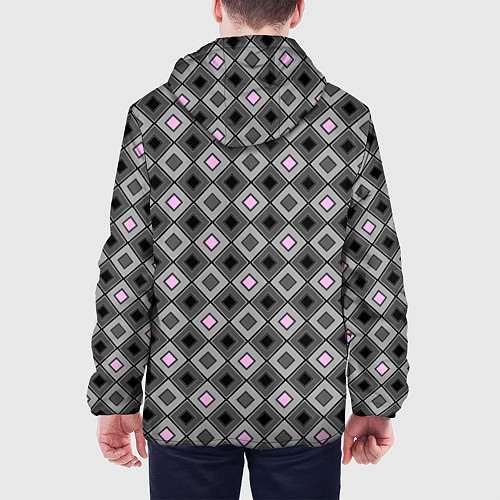Мужская куртка Серо - розовый геометрический узор / 3D-Черный – фото 4