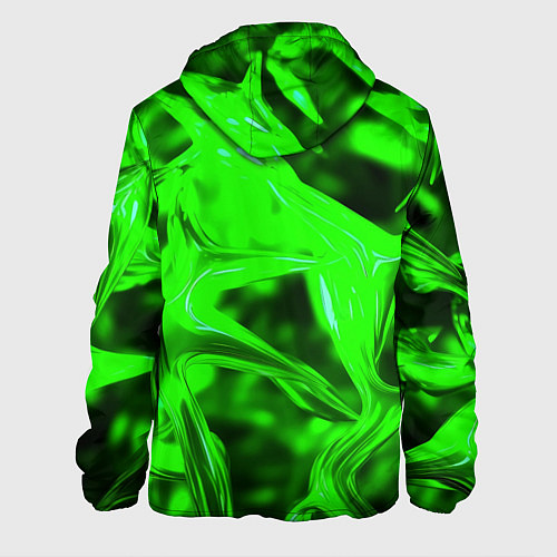 Мужская куртка Зелёная кислотная неоновая коалесценция / 3D-Черный – фото 2