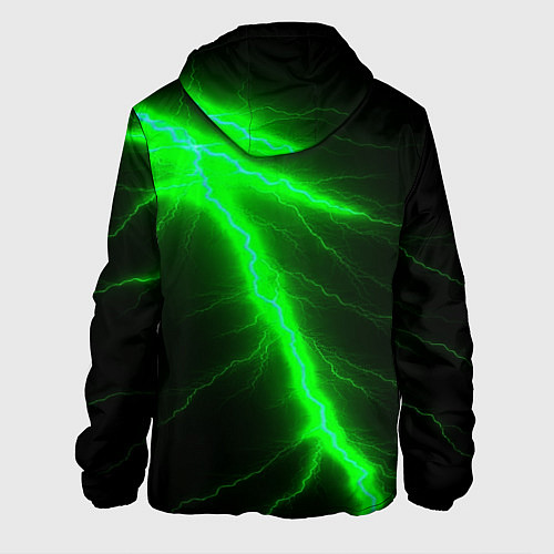 Мужская куртка Зеленый разряд молнии / 3D-Белый – фото 2