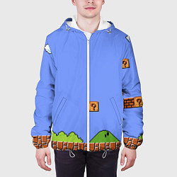 Куртка с капюшоном мужская Первый уровень Марио, цвет: 3D-белый — фото 2