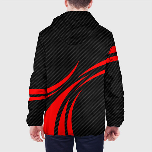 Мужская куртка Honda CR-V - красный и карбон / 3D-Черный – фото 4