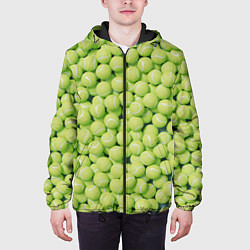 Куртка с капюшоном мужская Узор из теннисных мячей, цвет: 3D-черный — фото 2