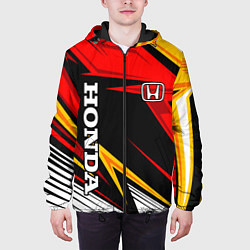 Куртка с капюшоном мужская Honda - красный и оранжевый, цвет: 3D-черный — фото 2