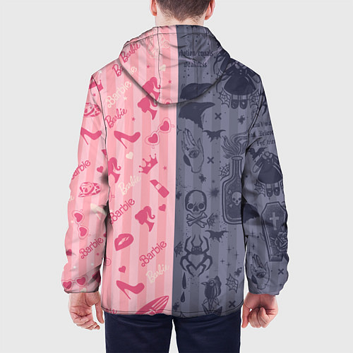 Мужская куртка Барби и Уэнсдей - мои две личности: в стиле тату / 3D-Черный – фото 4