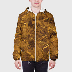 Куртка с капюшоном мужская Текстура золота, цвет: 3D-белый — фото 2