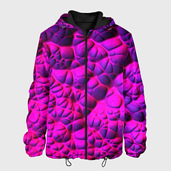 Куртка с капюшоном мужская Объемная розовая текстура, цвет: 3D-черный