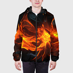 Куртка с капюшоном мужская Пламя костра, цвет: 3D-черный — фото 2
